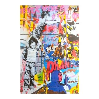 Mr. Brainwash " Never Never Give Up "Authentic Lithograph Print Pop Art Poster For Sale