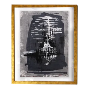 Verve.VII Framed Abstract Minimal Black & White Painting