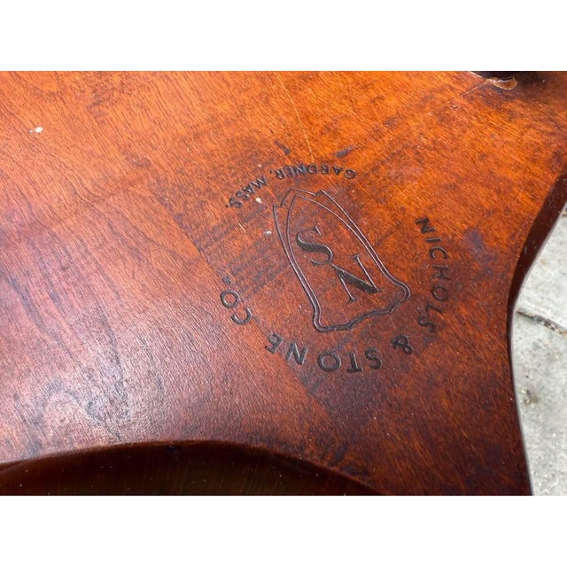 Mid 20th Century Nichols & Stone Co Pair Solid Cherry Comb Back Windsor Armchairs For Sale - Image 9 of 10