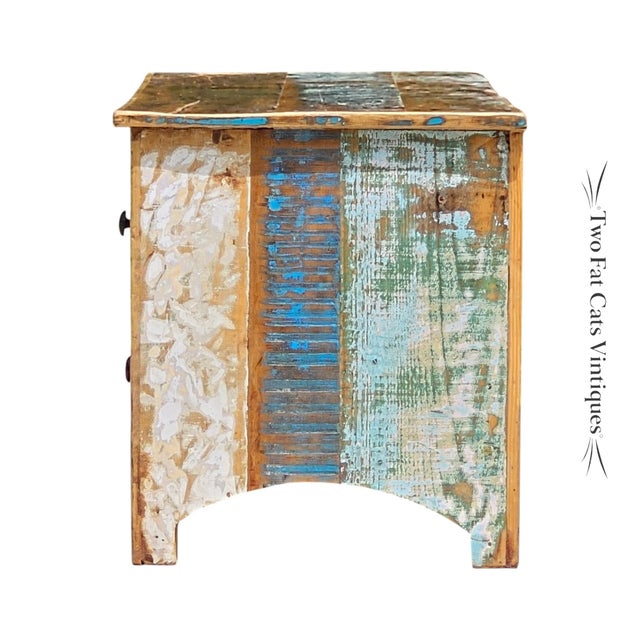 Wood Rustic Reclaimed Wood Tv Stand & Media Console | Coastal Farmhouse Credenza For Sale - Image 7 of 12