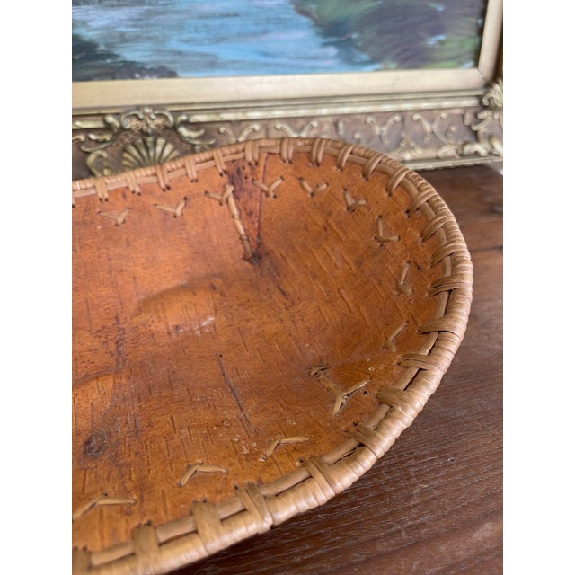 Vintage Likely Native American Birch Bark and Sweetgrass Hand-Sewn Bowl For Sale In Seattle - Image 6 of 9