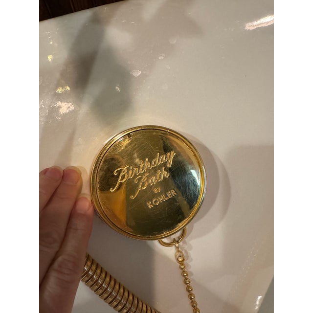 Kohler Birthday Bath Cast Iron Clawfoot Tub With Brushed Gold Brass Finishes For Sale In Palm Springs - Image 6 of 12