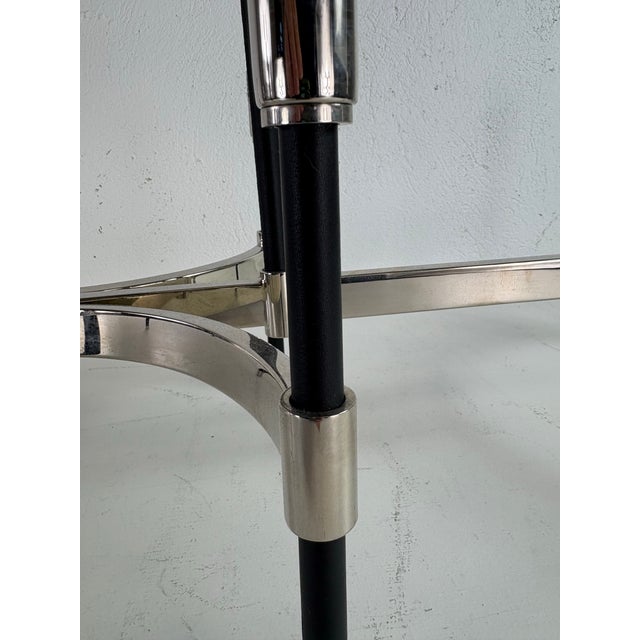 Late 20th Century Ralph Lauren Nickel and Leather Chandelier For Sale - Image 9 of 12