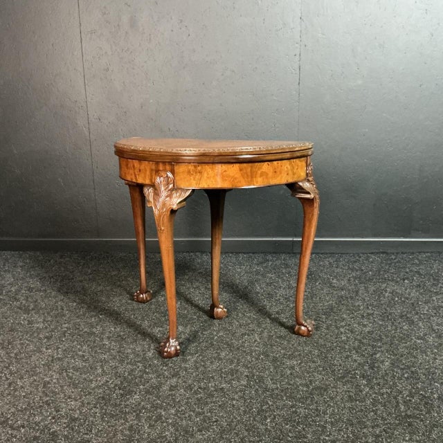 Wood Walnut Card Table, 1925 For Sale - Image 7 of 8