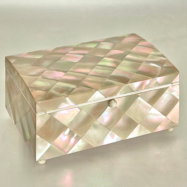 19th Century Domed Victorian Shell Marquetry Box For Sale - Image 10 of 14