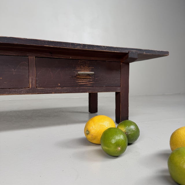Japanese Low Writing Table with Two Drawers, 1920s For Sale - Image 4 of 15
