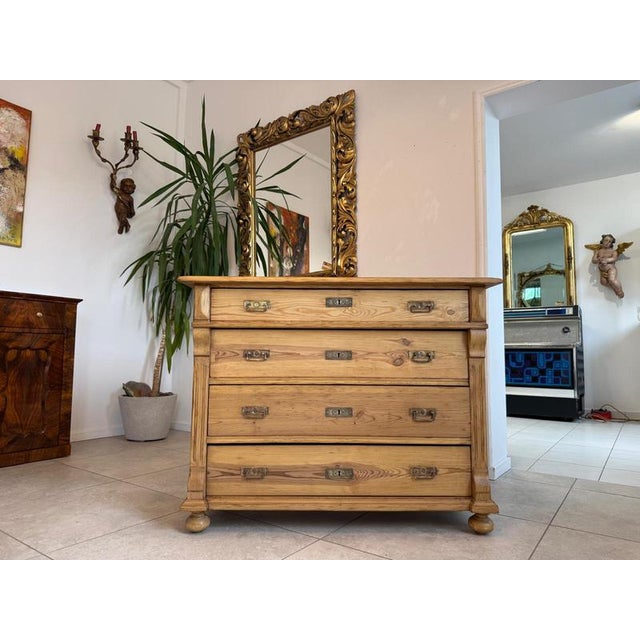 Antique Gründerzeit Chest of Drawers in Softwood For Sale - Image 3 of 11