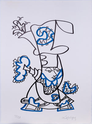 Charles Lapicque, Personnage au chapeau, Lithograph