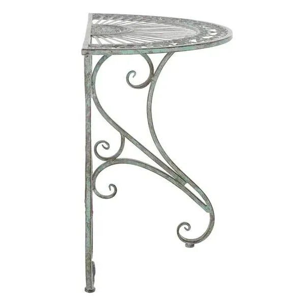 Metal Outdoor Annalise Accent Table - Antique Green For Sale - Image 7 of 11