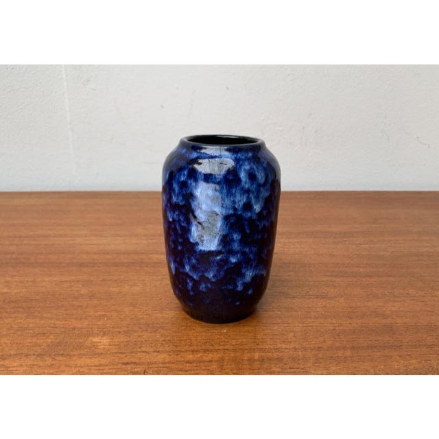 Blue Vintage West German Pottery WGP Vase from Scheurich, 1970s For Sale - Image 8 of 14