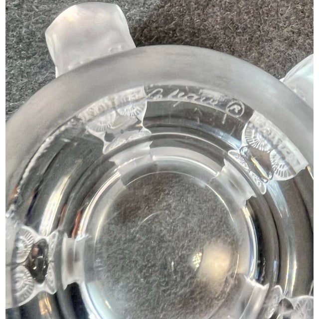 Glass Mid 20th Century Lalique Hiboux (France) Crystal Owl Vase For Sale - Image 7 of 7