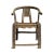 Antique raw elm horseshoe back chair. Original old worn finish. Seat height is 19".
