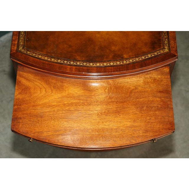 Regency Flamed Hardwood Bedside Chests of Drawers with Leather Tops, Set of 2 For Sale - Image 16 of 18