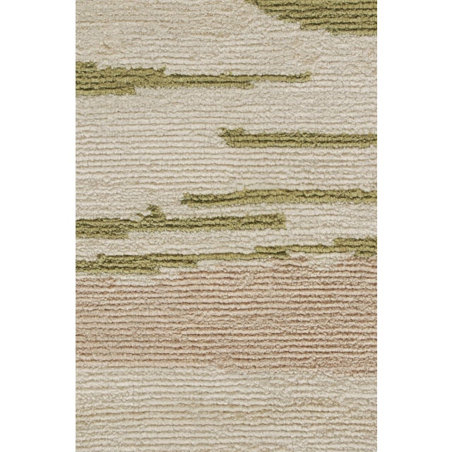 Modern Rug & Kilim’s Modern Abstract Runner Rug With Beige, Pink and Green Patterns For Sale - Image 3 of 8