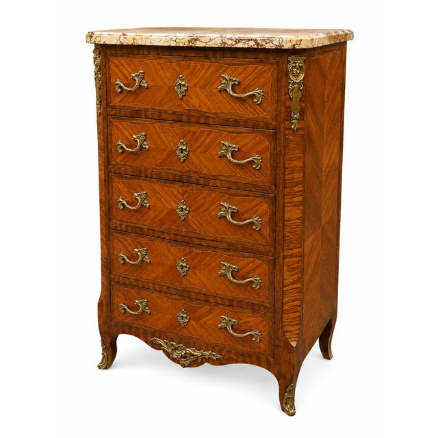 Louis XV Style Chest of Drawers in Veneer and Marquetry, 1890s For Sale - Image 10 of 10