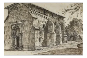 Barthélémy Bodmer, Commanderie de Corsier, Genève, 1902, Charcoal on Paper