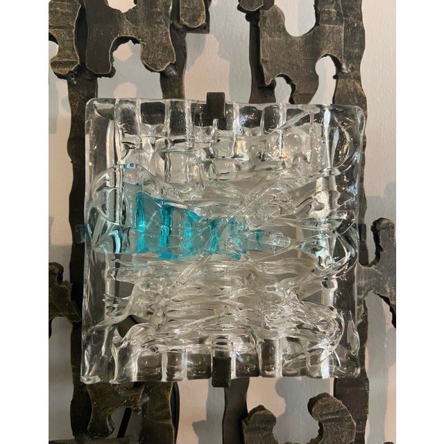 Metal Brutalist Wall-Mounted Lamp & Coat Rack Sculpture For Sale - Image 7 of 12