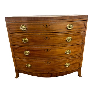 1920s Georgian Bow Front Chest of Drawers For Sale