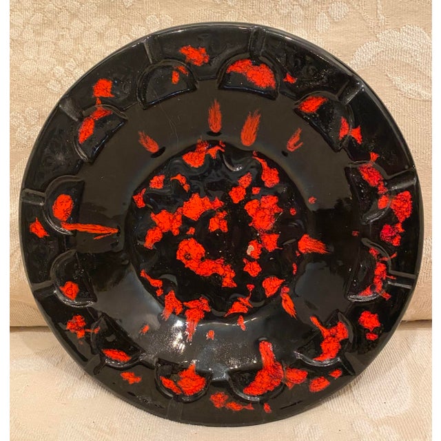 Ebony Mid-Century Sunburst Splatter Hand Made Ceramic Bowl Ashtray For Sale - Image 8 of 8