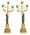 18th Century Louis XVI Gilded and Patinated Bronze Candelabras, Set of 2 For Sale