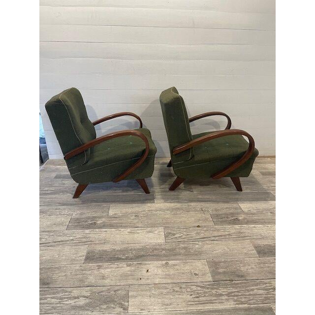 Original art-deco vintage set of mad-man relaxchairs by halabala for up zavody, 1920-1930 model c original upholstery...