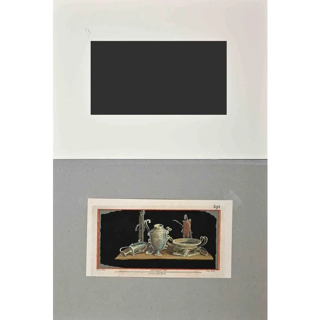 Still Life with Bottles from "Antiquities of Herculaneum" is an etching on paper realized by Nicola Vanni in 1770s. Signed...