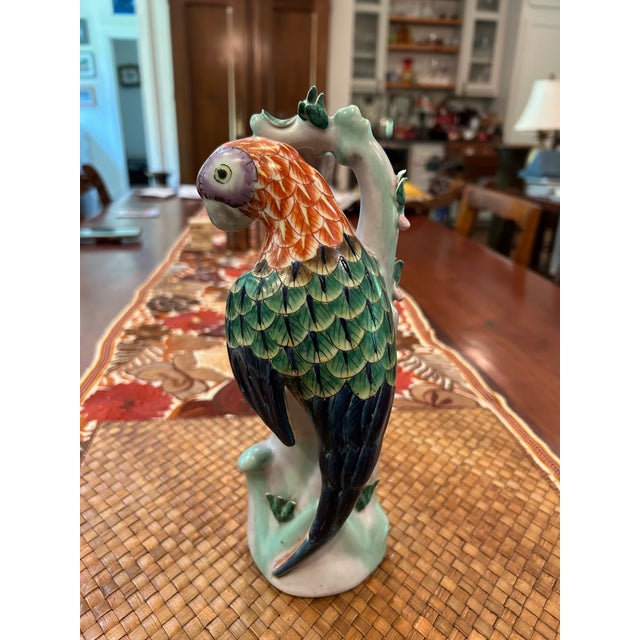 Figurative Vintage Ceramic Parrot on Branch For Sale - Image 3 of 6