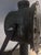 A striking industrial floor lamp created from an authentic steel searchlight mounted on an original pzo warszawa stg 4...