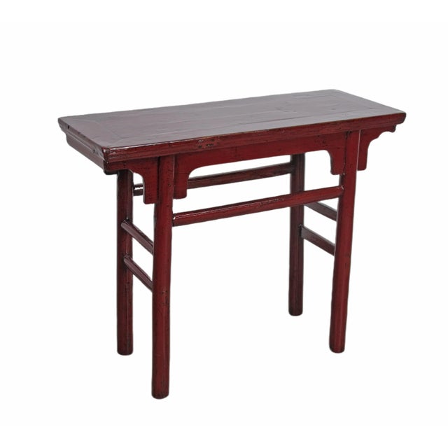 Small Red Antique Stairway Table For Sale - Image 4 of 8
