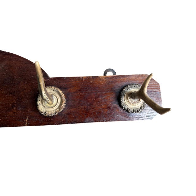 1900 - 1909 1900s Antler Rack Hanging German Hat For Sale - Image 5 of 5