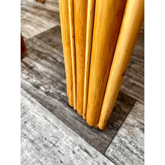 A Pair of Late 20th Century Coastal Style Weaved Rattan Side Tables. Circa 1980s For Sale - Image 9 of 13