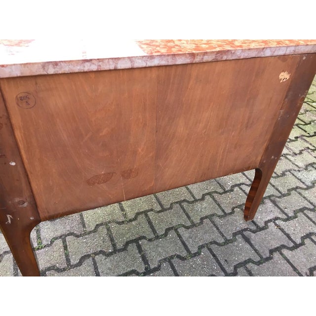 1900 - 1909 1900s French Louis XVI Fruitwood Marble Commode 1pc For Sale - Image 5 of 14