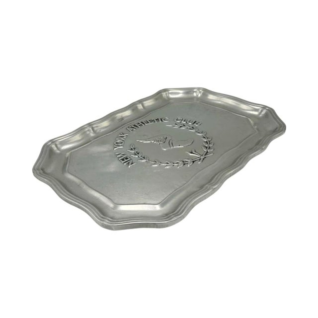 Vintage New York Athletic Club Winged Foot Platter Pewter For Sale - Image 4 of 12