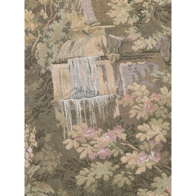Blue Vintage Aubusson Style Jacquard Tapestry, 1980s For Sale - Image 8 of 18