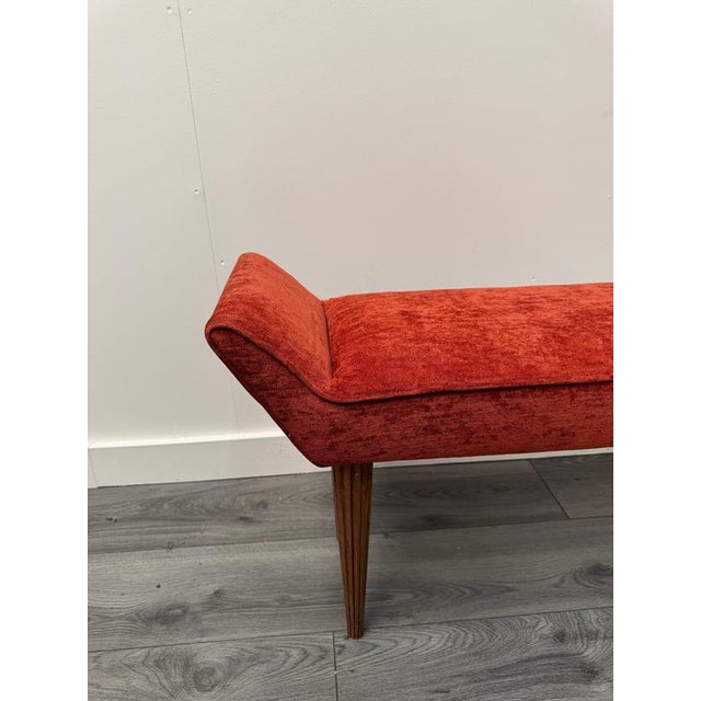 1950s Italian Bench in Dedar Orange Fabric, 1950s For Sale - Image 5 of 7