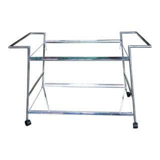 1970s Vintage Lucite and Chrome Bar Cart For Sale
