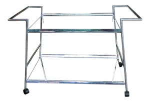1970s Vintage Lucite and Chrome Bar Cart