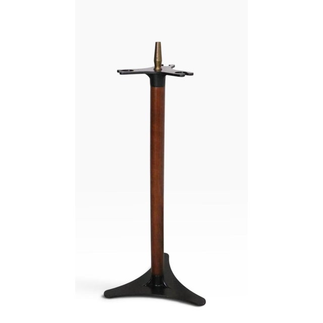 Mid Century fireplace tool set by the Seymour Manufacturing Company, with a poker, shovel, brush and stand. This example...