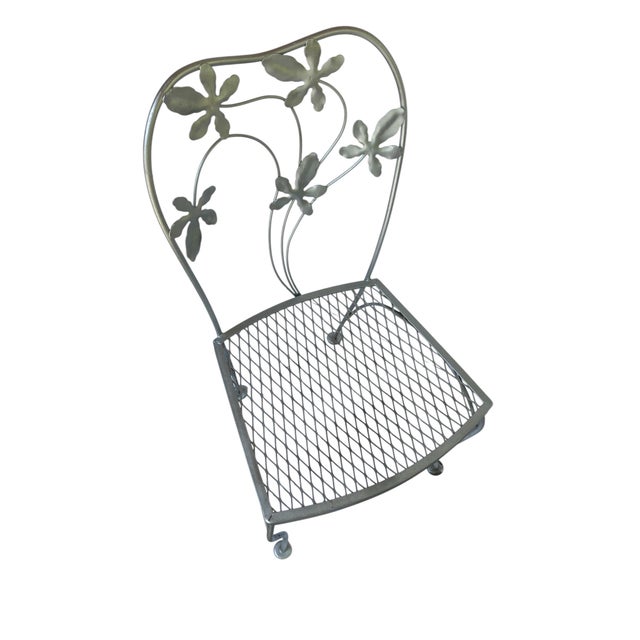 1920's Silver Floral Backs, Set of 3 For Sale - Image 12 of 15