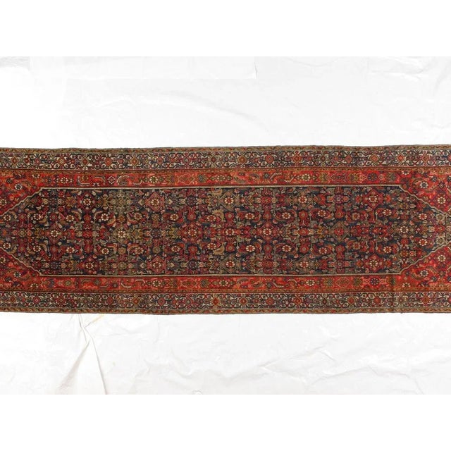 This master piece is a wool pile genuine hand made exceptionally fine antique Persian Ferahan runner-