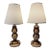 Vintage Danish-Modern Studio Craft Two-Tone Hand-Turned Wood Table Lamps - a Pair For Sale
