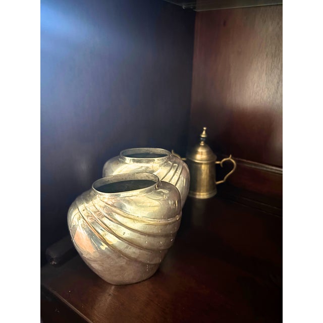 Silver 1980s Silverplate, Brass, Glass & Crystal Tableware and Serving Collection - 46 pcs For Sale - Image 8 of 11