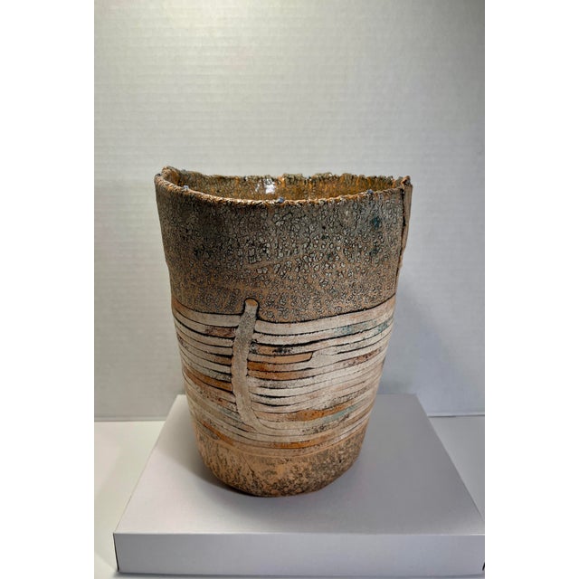 Vintage Jim Kraft Studio Art Pottery Ceramic Vessel For Sale - Image 4 of 7