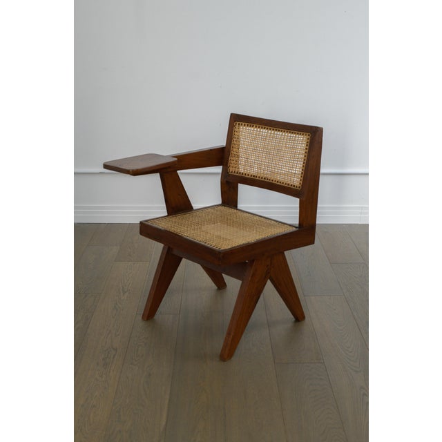 1960s 1960s Pierre Jeanneret Writing Chair From Punjab University, Chandigarh For Sale - Image 5 of 11