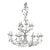 18 Arm Italian Chandelier, Hand-Crafted Metal in White, Mid-Century Modern For Sale