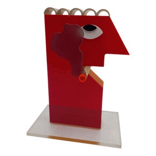 Fortunato Depero for Area Studio, Lucky Smoker, 1980s, Plastic Sculpture For Sale