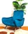 1950s Cobalt Blue Lady Armchair by Marco Zanuso for Arflex, Italy, 1955 For Sale - Image 5 of 14
