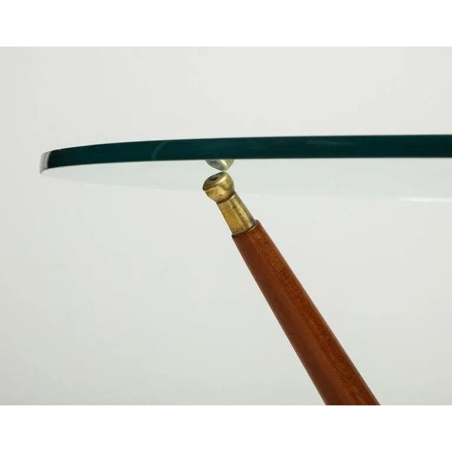 1950s Italian Mid-Century Modern Mahogany and Brass End Table For Sale - Image 5 of 13