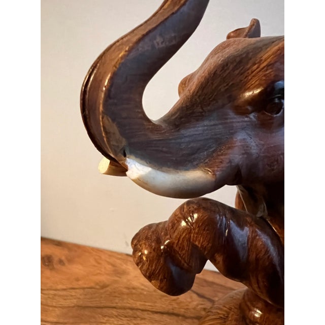 1950s Wooden Elephant on Ball Sculpture For Sale - Image 10 of 11