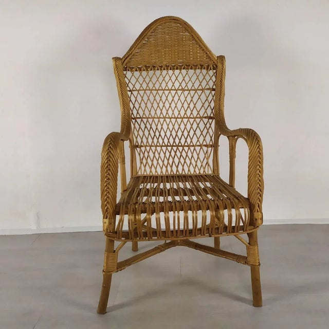 Vintage Rattan Chair For Sale - Image 4 of 18